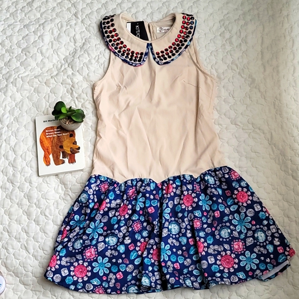 Kitchen jewel embellished drop waist dress